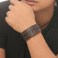 NVR Men's Set of 2 Brown Leather Bracelet - Swadesiicart