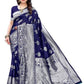 Vamika Banarasi Jacquard Weaving Blue Saree (AMEE BLUE) | Swadesiicart