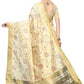Vamika Weaving Cream Cotton Polyester Silk Saree (Kerala Floral)