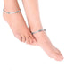 Mominos Fashion Kamal Johar Oxidised Silver Double Lined Anklets | Swadesiicart