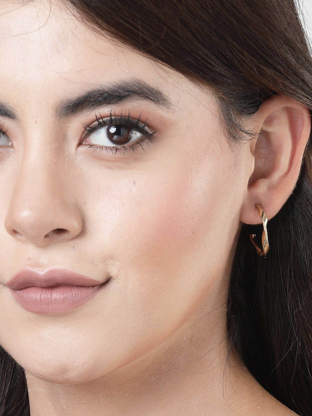NVR Women's Set of 3 Gold-Polished Hoop Earrings | Swadesiicart