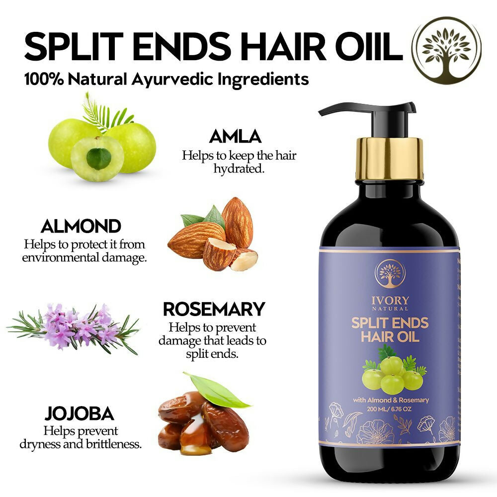 Ivory Natural Splits Ends Repair Hair Oil - Natural Hair Therapy For Split Ends And Hair Wellness | Swadesiicart