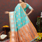 Lorenvalley Fashion Skyblue Cotton with Woven Design Zari Weaving Saree - Swadesiicart