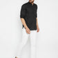 Even Apparels Black Pure Cotton Men's Kurta With Band Collar | Swadesiicart