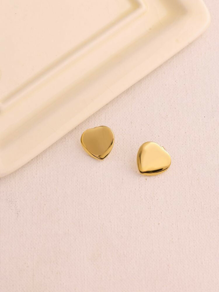 Golden Heart Studs - Ruby Raang | Swadesiicart