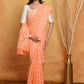 Very Much Indian Handblock Printed Cotton Saree With Natural Dyes - Light Peach | Swadesiicart