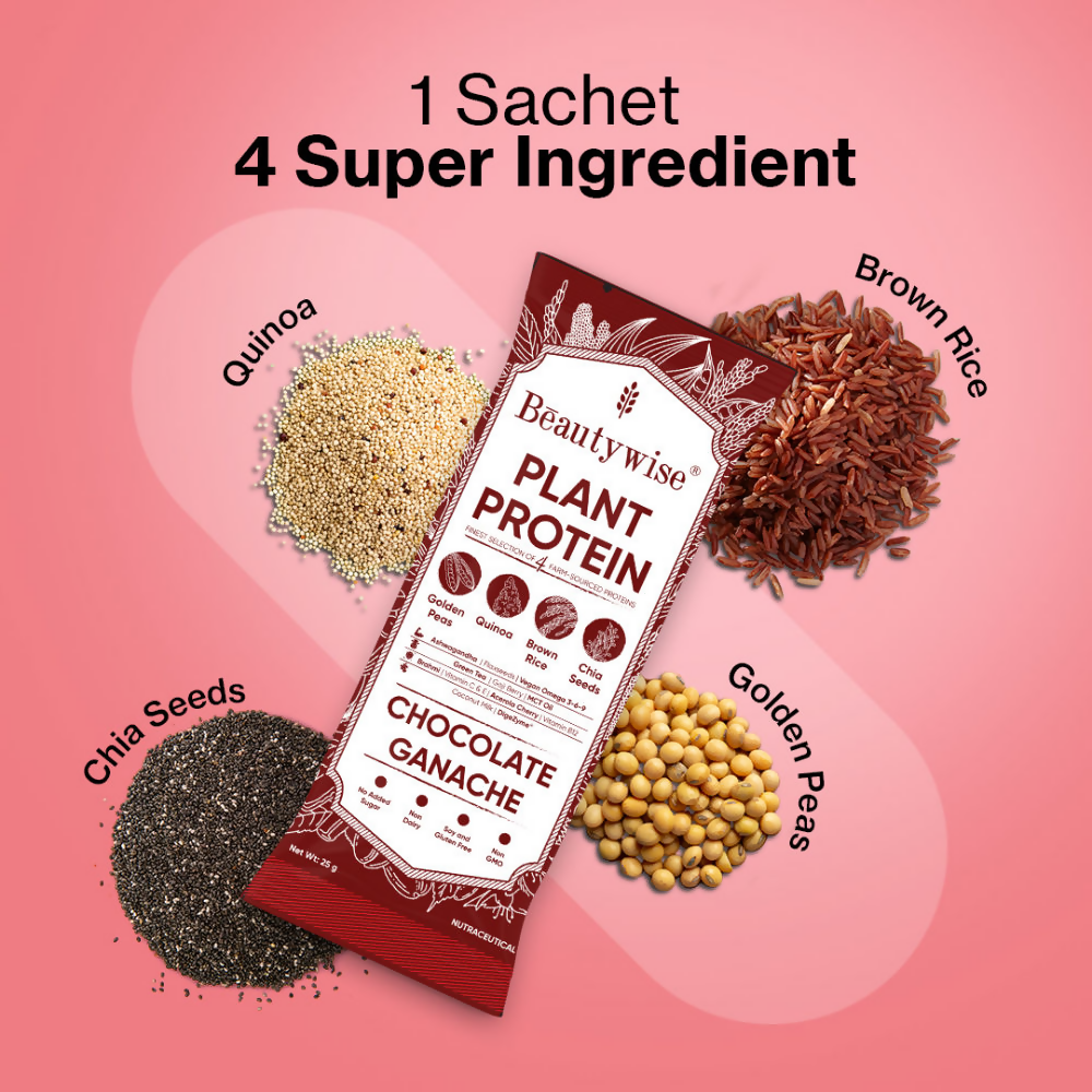 Beautywise Plant Protein Powder - Chocolate Ganache | Swadesiicart