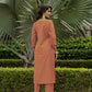 The52 Orange Women's Gorgeous Embroidered Rayon Fabric with Straight Kurta, Pant and Dupatta Set - Swadesiicart