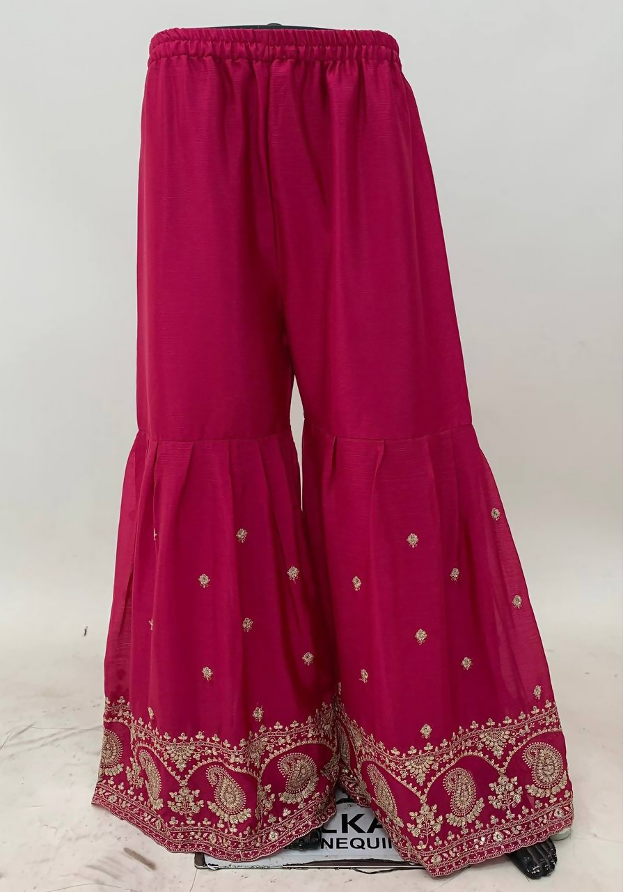 Lorenvalley Fashion Pink Chinon Embroidery With Sequince Work Salwar Kameez Stitched | Swadesiicart