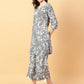 Joban Fashion Grey Cotton Printed & Hand Work Co-ord Set - Swadesiicart