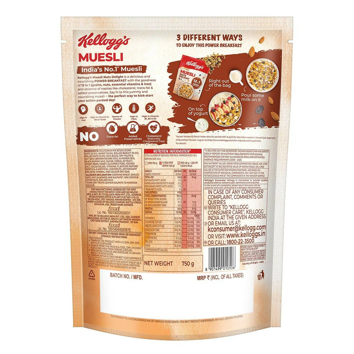Kellogg's Muesli Nuts Delight - Swadesiicart