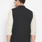 Even Apparels Black Merino Men Woven Nehru Jacket PW668 | Swadesiicart