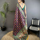 Joban Fashion Wine Banarasi Soft Silk Woven Saree | Swadesiicart