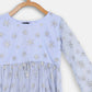 Ahalyaa Blue Net Kids Kurta Palazzo Sets For Girls | Swadesiicart