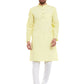 Even Apparels Yellow Pure Cotton Men's Kurta With Band Collar | Swadesiicart