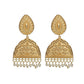 Joban Fashion Women Matte Gold Brass Earrings | Swadesiicart