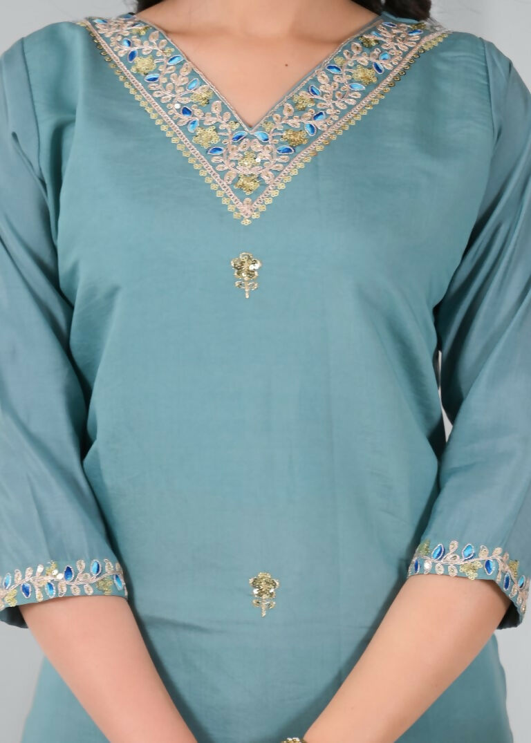 Ethnic Festive Wear Chanderi Tile Stitched Suit With Dupatta - Tanisha | Swadesiicart