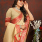 Lorenvalley Fashion Cream Cotton Woven Design with Zari Weaving Design Saree - Swadesiicart