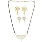 AanyaCentric Gold-Polished Mangalsutra with Pendant, 2 Pair Earrings