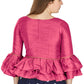 Aastha Fashion Women's Pink Art Silk Bell Sleeves attire with Poly Cotton Lining Blouse