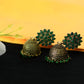 Mominos Fashion Johar Kamal Beautiful Kundan Work Jhumka With Green Beads - Swadesiicart