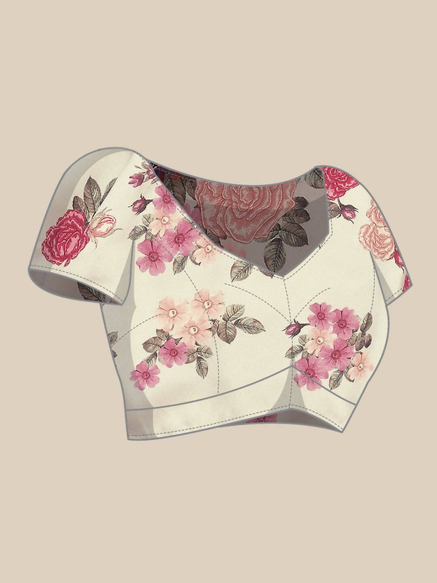 Ahalyaa Cream & Maroon Colour Floral Printed Co-ord Sets - Swadesiicart