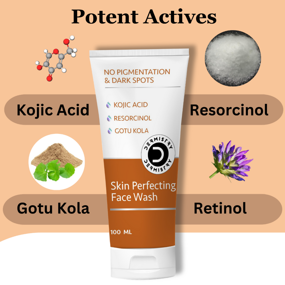 Dermistry Skin Perfecting Fairness Face Wash Kojic Acid Niacinamide Tanning Pigmentation Dark Spots - Swadesiicart