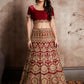 Jyoti Fashion Mesmerizing Red Sequins Embroidered Velvet Lehenga Choli with Dupatta | Swadesiicart