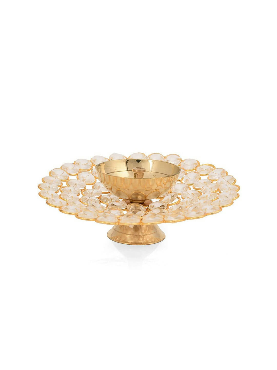 Craftvatika Gold Small Brass Puja Akhand Diya | Swadesiicart