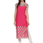 Ahalyaa Women's Pink Chanderi Printed Kurta | Swadesiicart