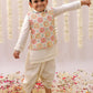 Lil Drama Mishti White Kurta Dhoti and Jacket For Boys | Swadesiicart