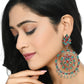 Mominos Fashion Johar Kamal Women's Red & Green Kundan Circles Earrings - Swadesiicart