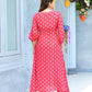 Aayaa Pure Muslin printed Kurti & Pant - Red pink