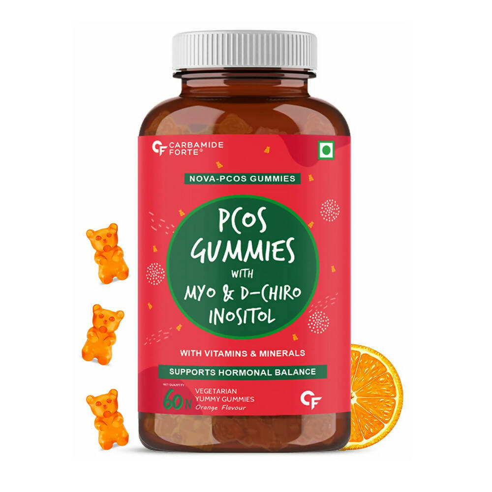 Carbamide Forte PCOS Gummies for Women with Myo & D Chiro Inositol - Orange Flavor - Swadesiicart