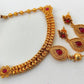 Kemp Designer Short Pink Necklace Set - Swadesiicart