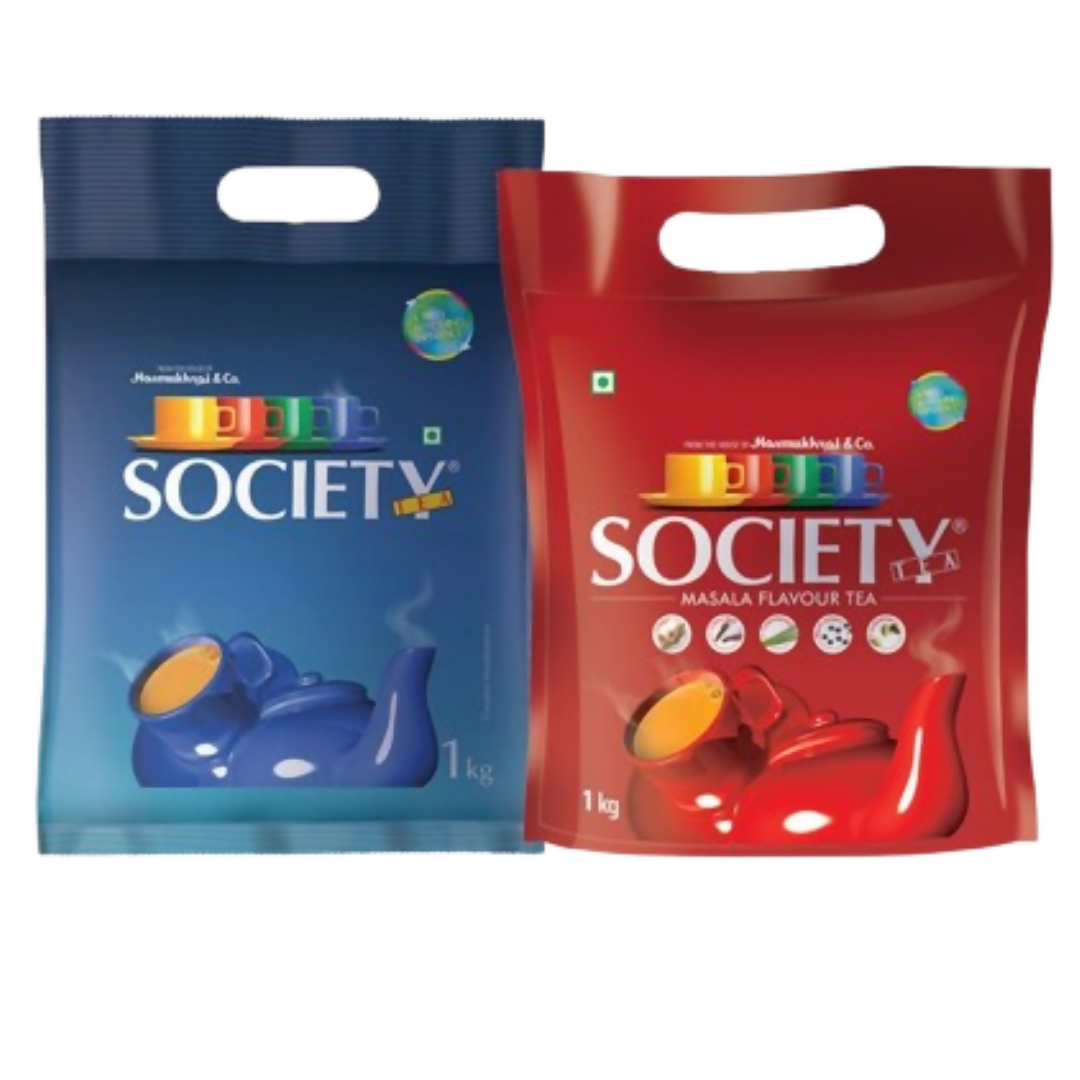 Society Leaf Tea & Society Masala Tea Pouch Combo | Swadesiicart