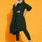 Women Republic Green Fusion Style Kurta With Hand Embellishment And Pants | Swadesiicart
