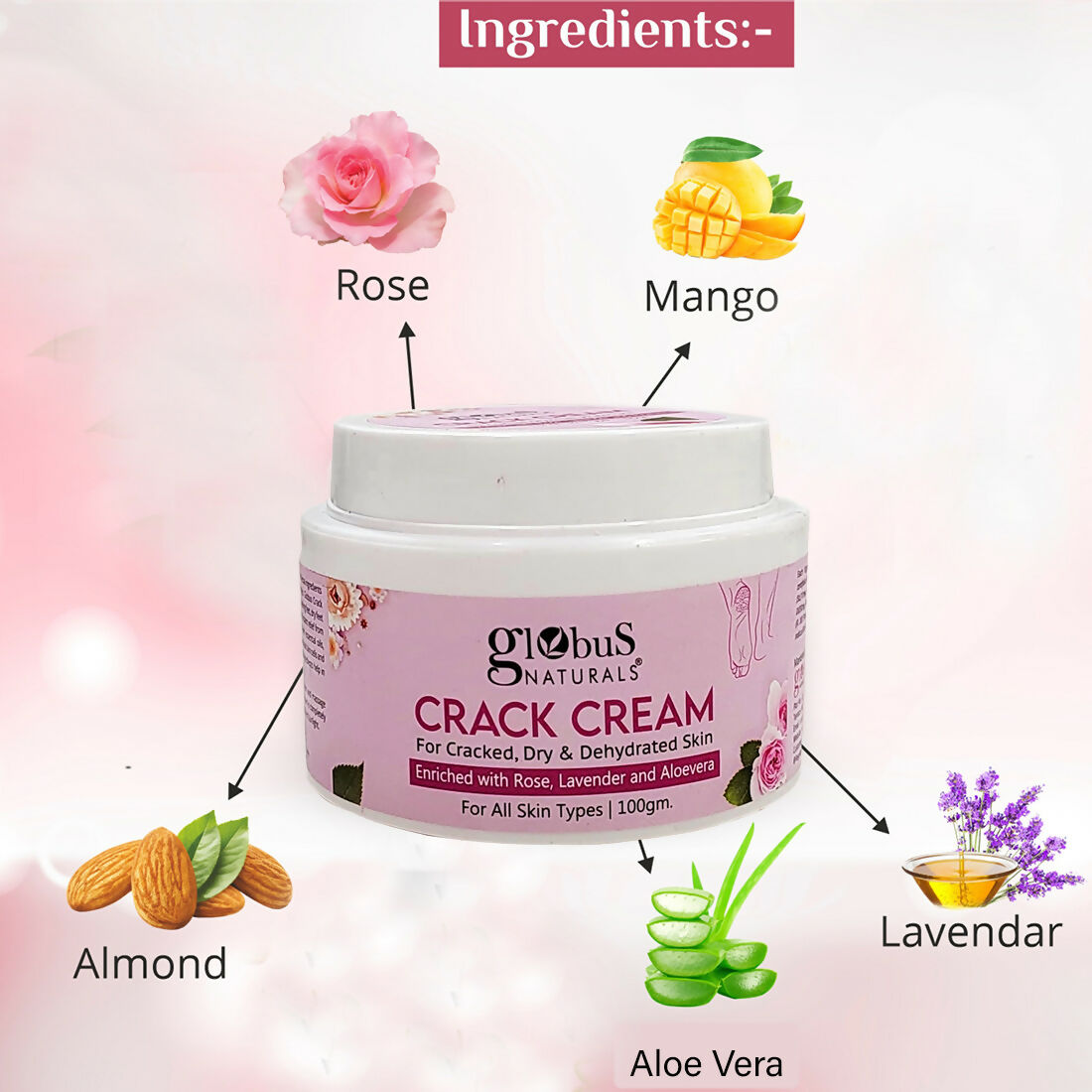 Globus Naturals Crack Cream Rose | Swadesiicart
