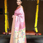 Very Much Indian Silk Handloom Maharani Paithani In Rich Pearl Pink With Silver Zari Brocade | Swadesiicart