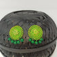 Terracotta Boho Style Studs With Dangles-Green