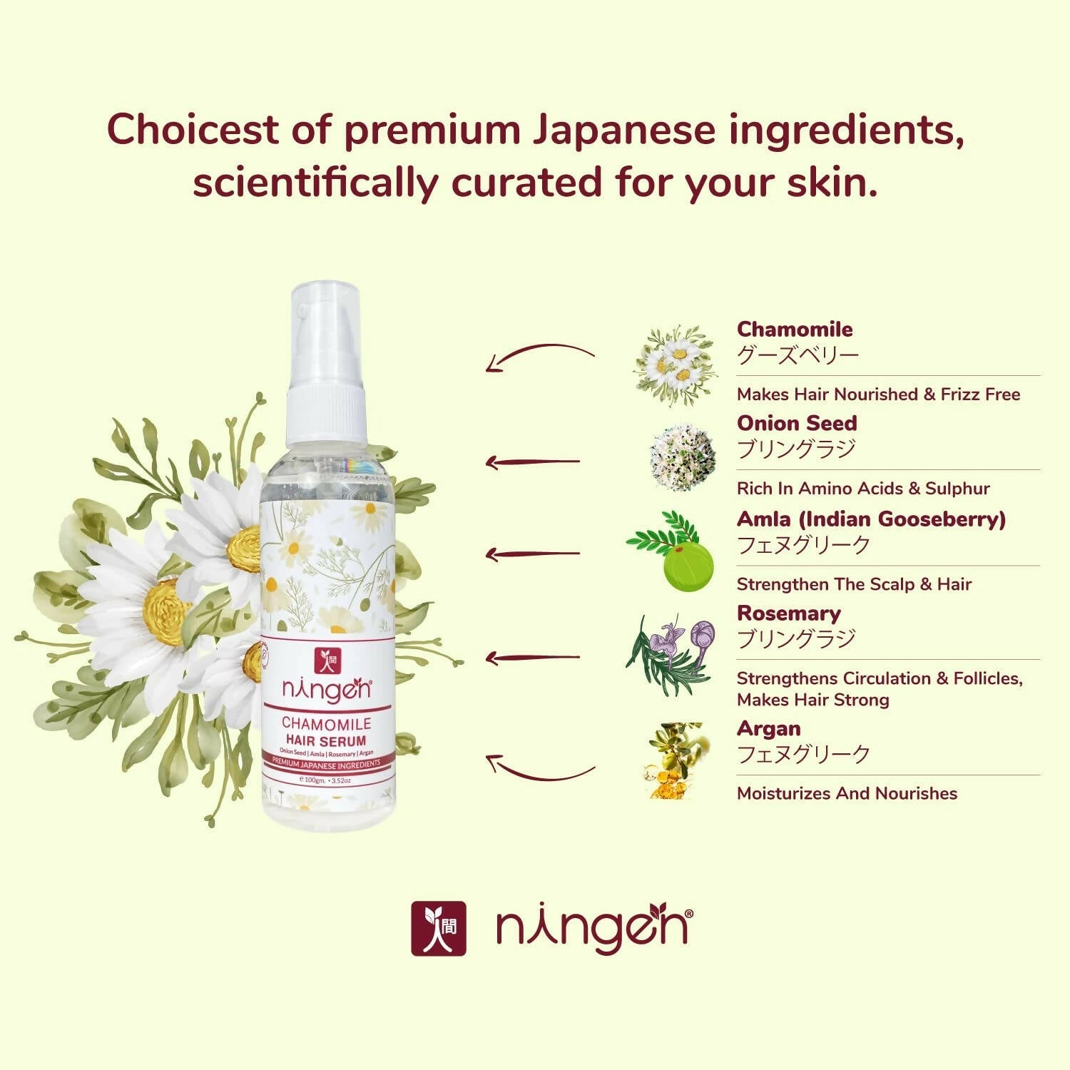 Ningen Chamomile Hair Serum - Swadesiicart
