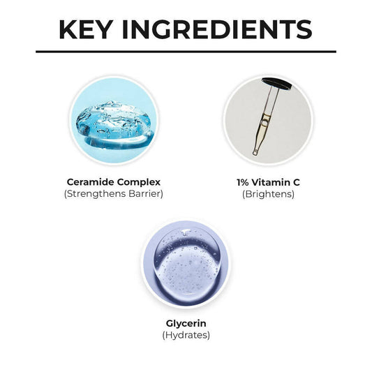 Dr. Sheth's Ceramide & Vitamin C Brightening Face Wash Gently Cleanses, Hydrates & Reduces Dark Spots, For Normal, Oily & Combination Skin - Swadesiicart