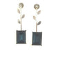 Bling Accessories Swarovski Montana Blue 92.5 Sterling Silver Leaf Earrings | Swadesiicart