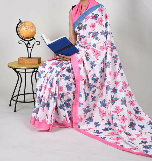 Exclusive Collection Multi Beautiful Mulmul Cotton Saree - Swadesiicart