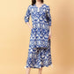 Joban Fashion Blue Cotton Printed & Hand Work Co-ord Set - Swadesiicart
