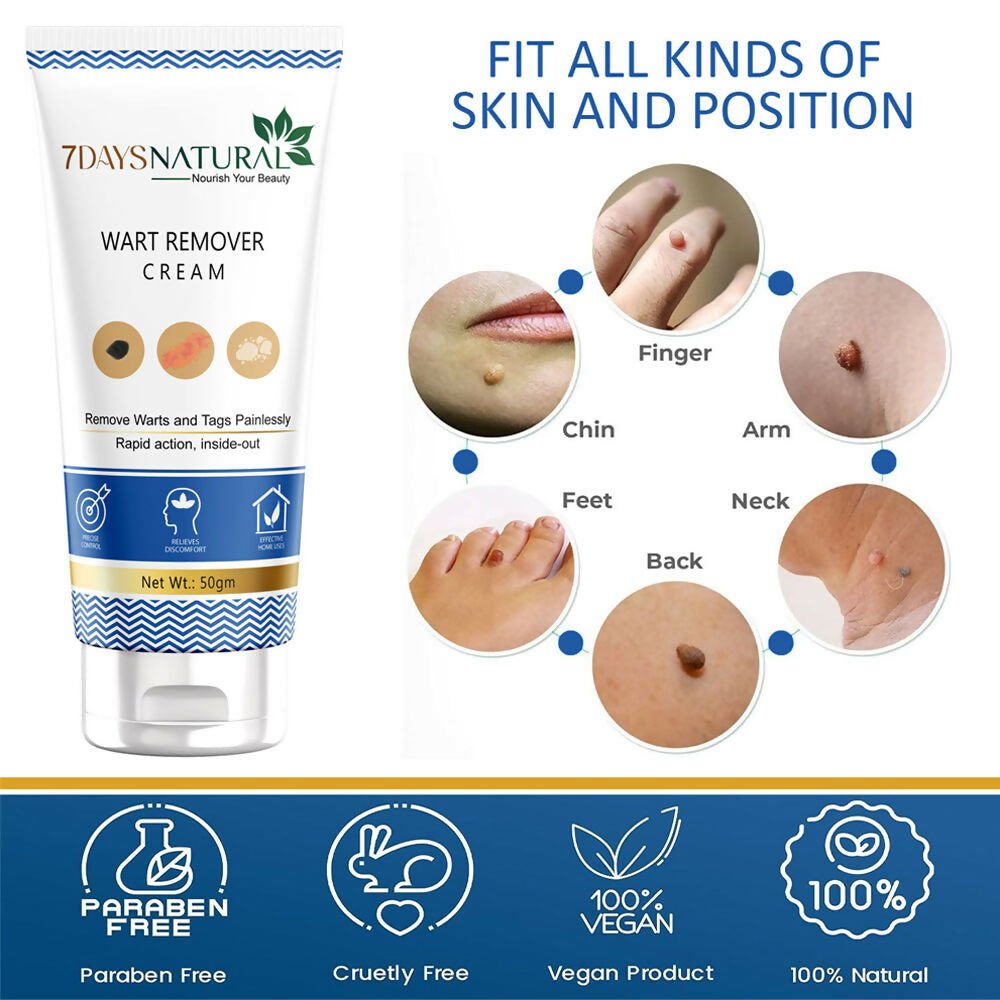 7 Days Natural Wart Remover Cream with AHA- BHA - Swadesiicart