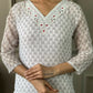 Partywear Designer Linen Cotton with cotton lining Offwhite Stitched Suit With Dupatta - Tanisha | Swadesiicart