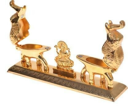 Fashion Bizz Handcrafted Goddess Lakshmi Roli Chawal Box with Elephants - Swadesiicart