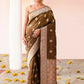 Joban Fashion Olive Green Banarasi Katan Pure Handloom Banarasi Silk Saree | Swadesiicart