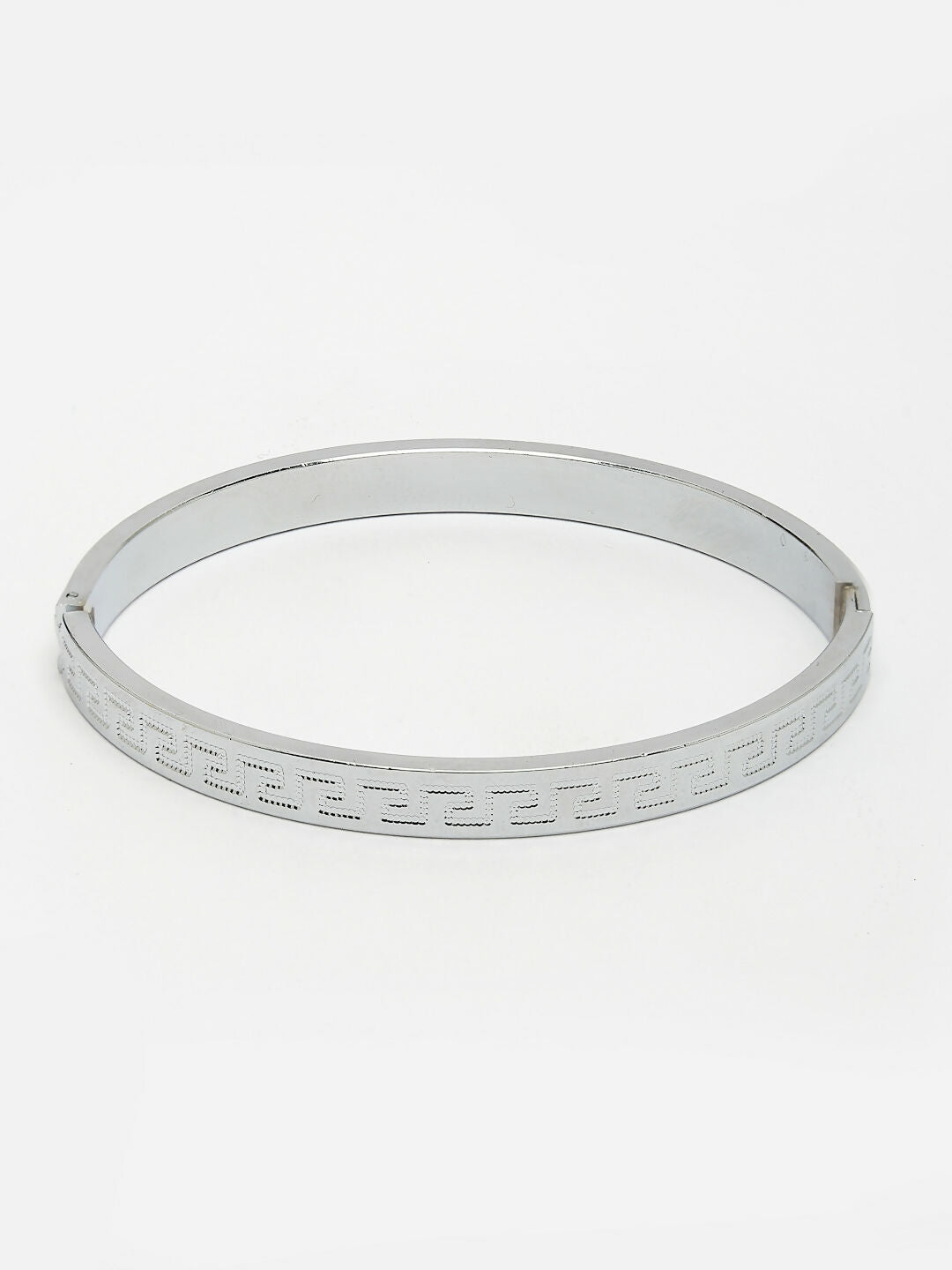 NVR Men's Silver-Plated Stainless Steel Kada Bracelet - Swadesiicart
